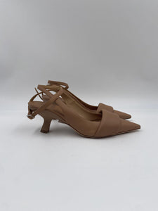 Sandalo slingback in pelle
