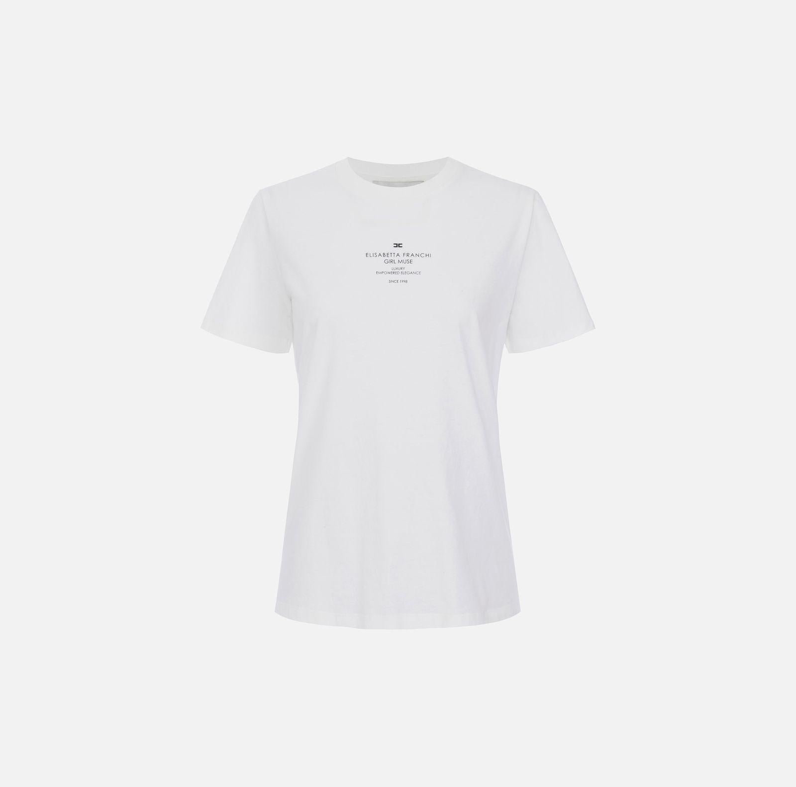 T-shirt con stampa lettering MA63D56E2 270 ELISABETTA FRANCHI 