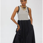 Abito bimateriale a righe - LolaCasademunt LS2616151 00N LOLA 