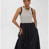 Abito bimateriale a righe - LolaCasademunt LS2616151 00N LOLA 