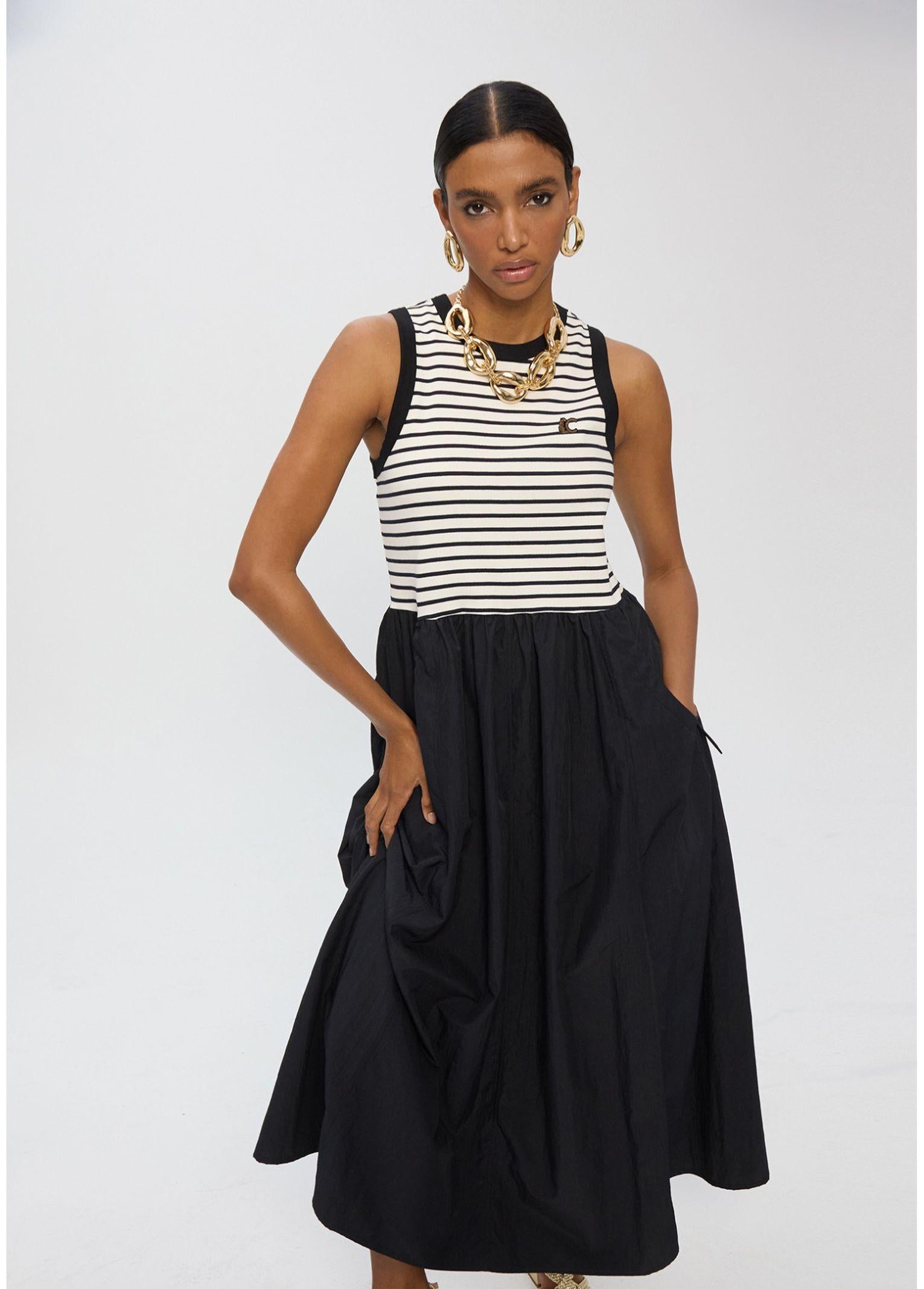 Abito bimateriale a righe - LolaCasademunt LS2616151 00N LOLA 