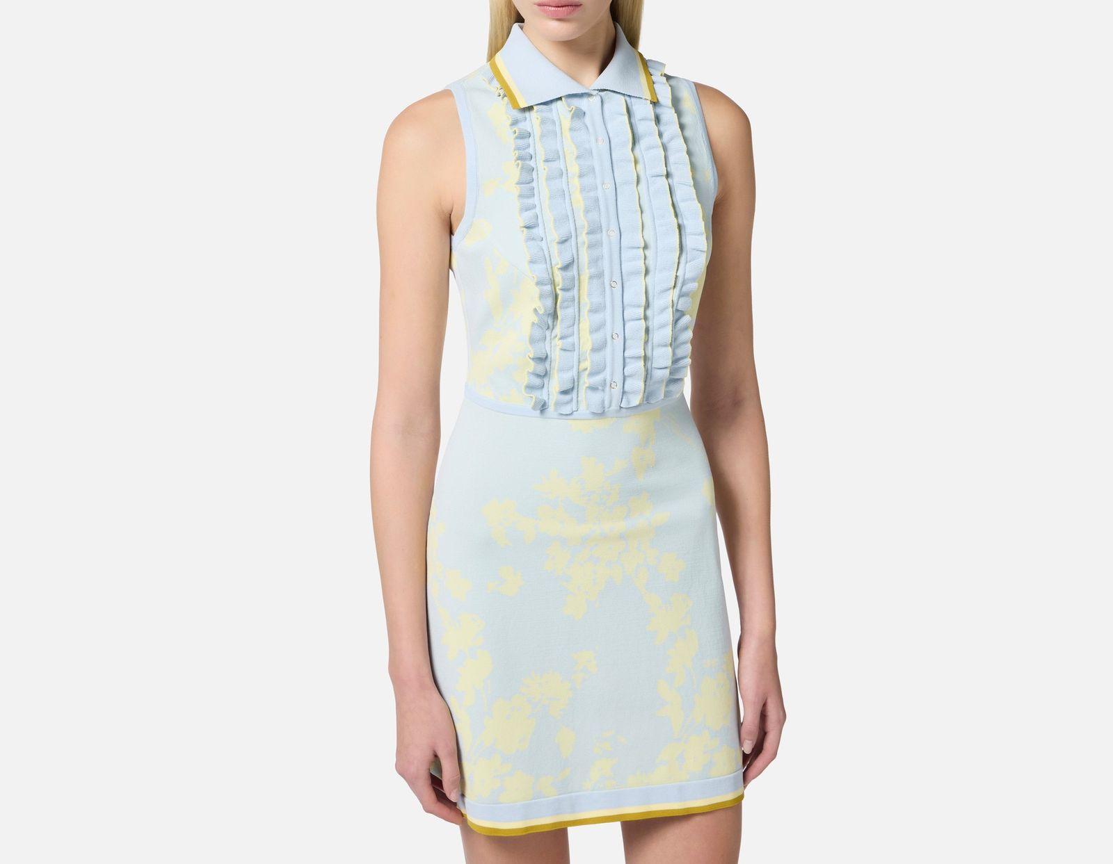 Abito in jacquard floreale con rouches - Elisabetta Franchi AM44Q51E2 DL5 ELISABETTA FRANCHI 