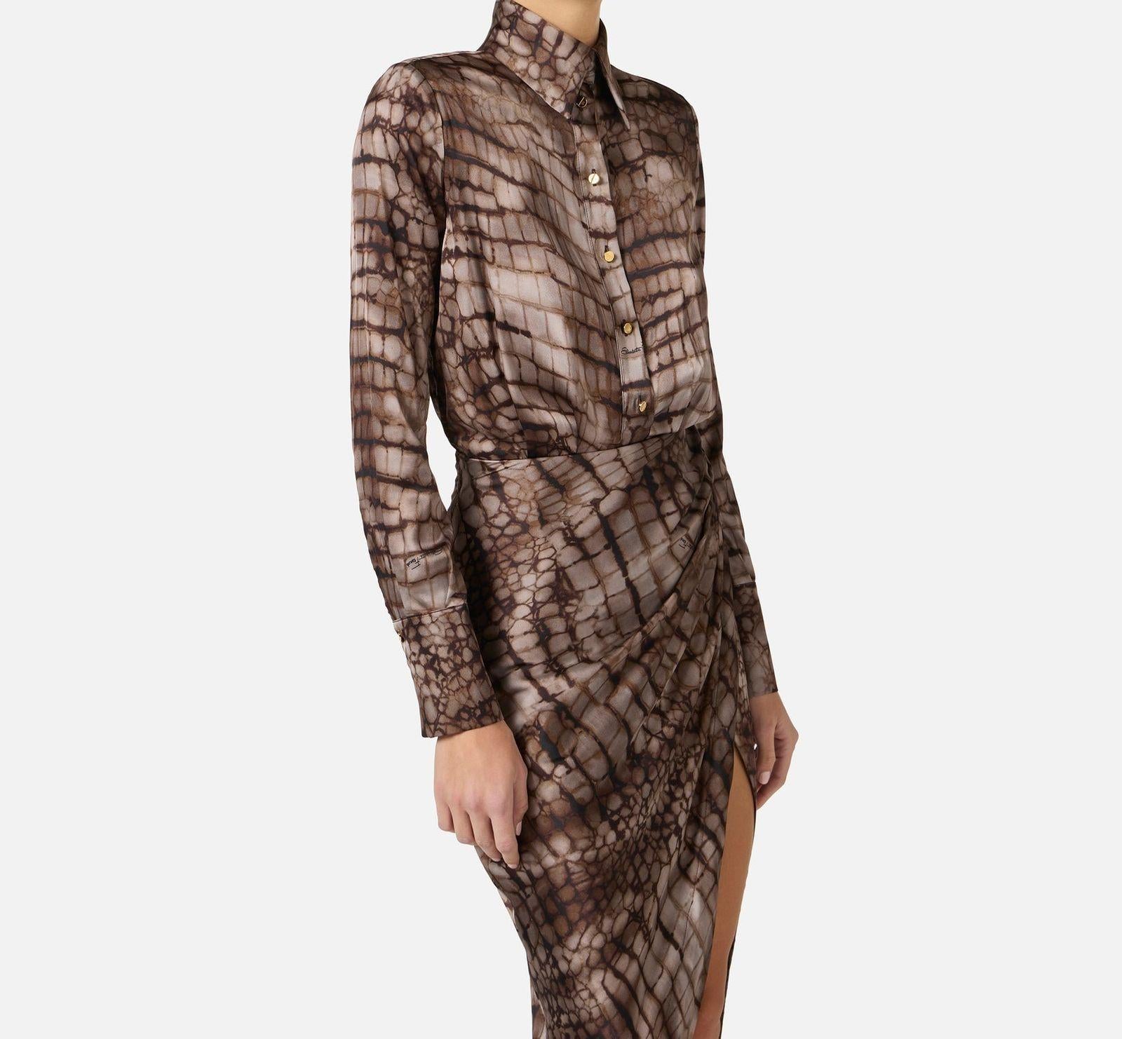 Abito stampa alligatore - Elisabetta Franchi AB89261E2 644 ELISABETTA FRANCHI 