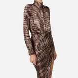 Abito stampa alligatore - Elisabetta Franchi AB89261E2 644 ELISABETTA FRANCHI 