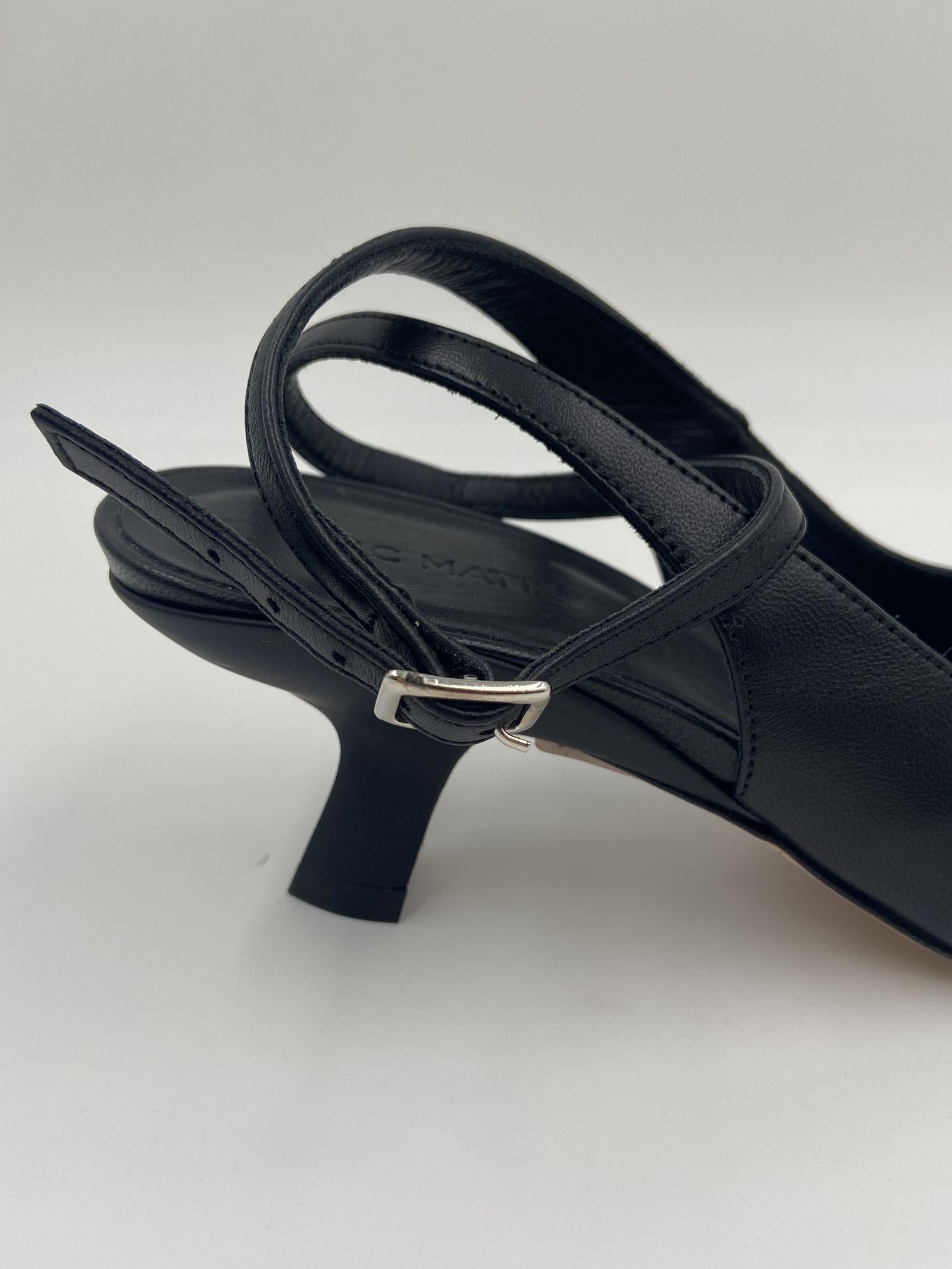 Sandalo slingback in pelle 1C6500D NERO VIC MATIE' 