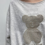 Felpa con orsetto A1287 GRIGIO OFELIA 