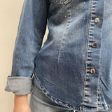 Camicia in denim con strass