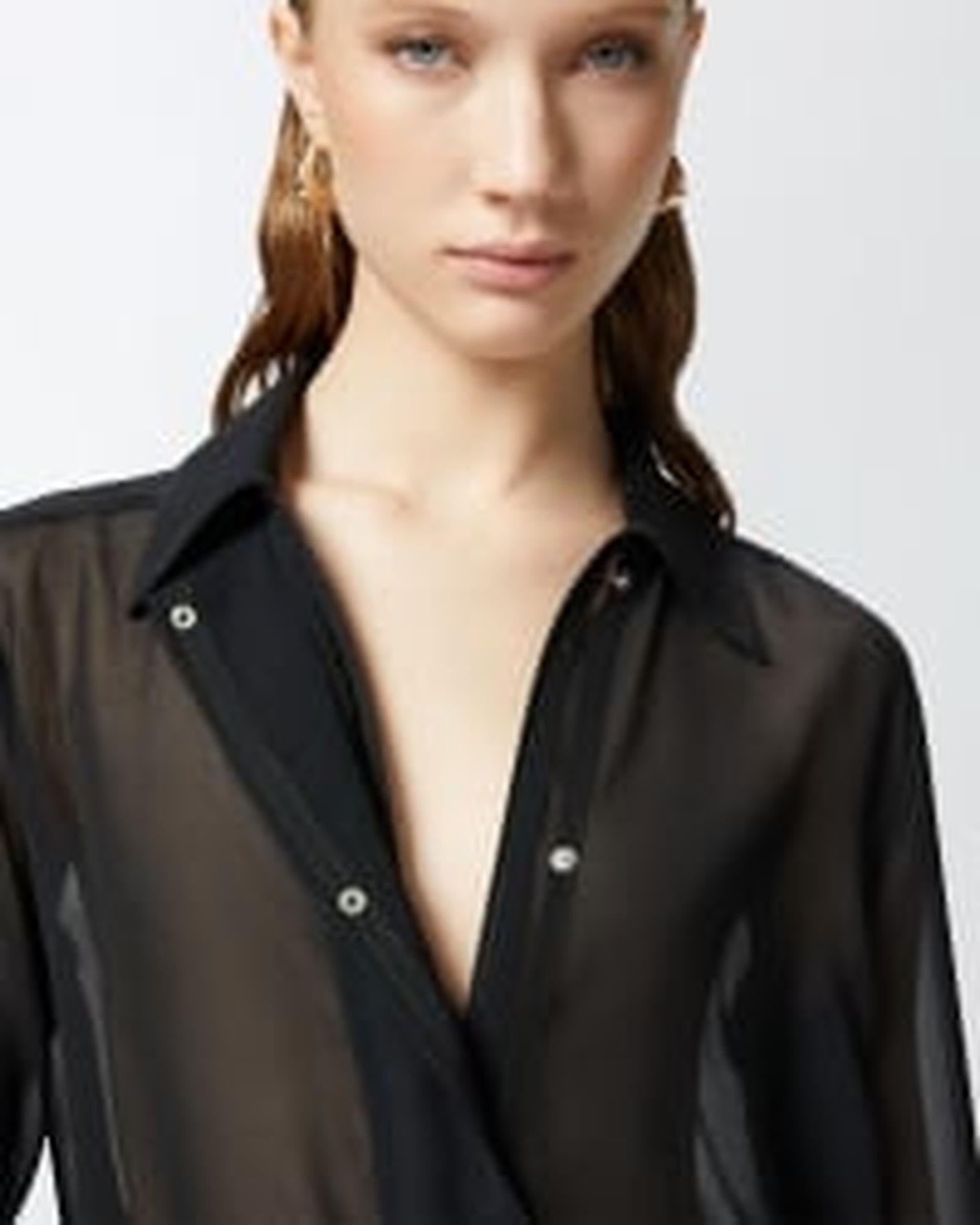 Camicia linea bomber in georgette 104787-A21F Z99 PINKO 