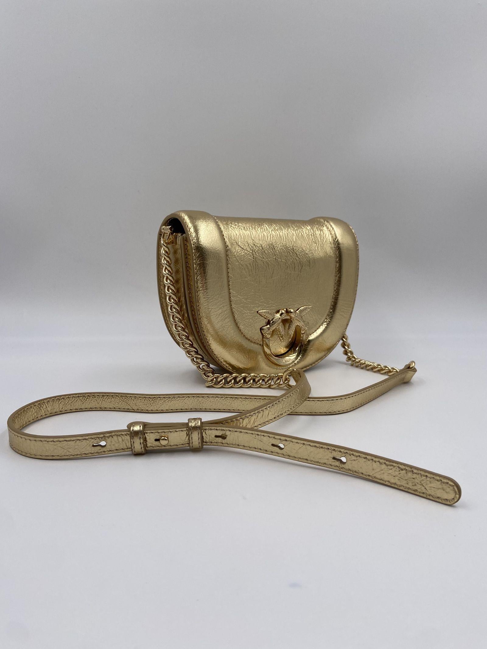 Borsa in pelle craccata lucida 101969- A1JGZZLB PINKO 
