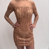 Abito trasparente con perline - Elisabetta Franchi AR24A22E1 181 ELISABETTA FRANCHI 