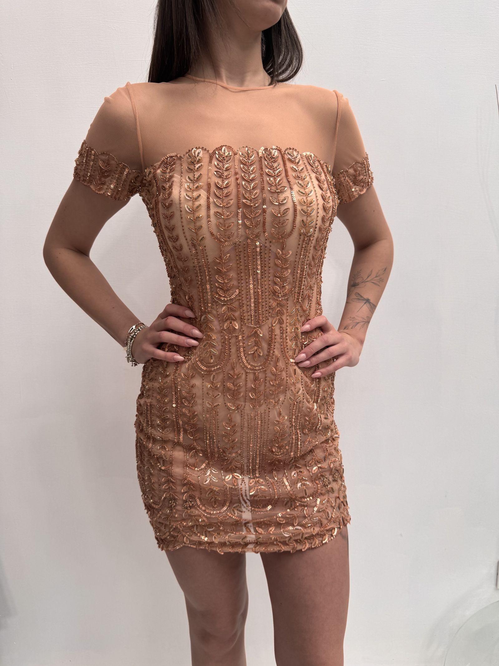 Abito trasparente con perline - Elisabetta Franchi AR24A22E1 181 ELISABETTA FRANCHI 