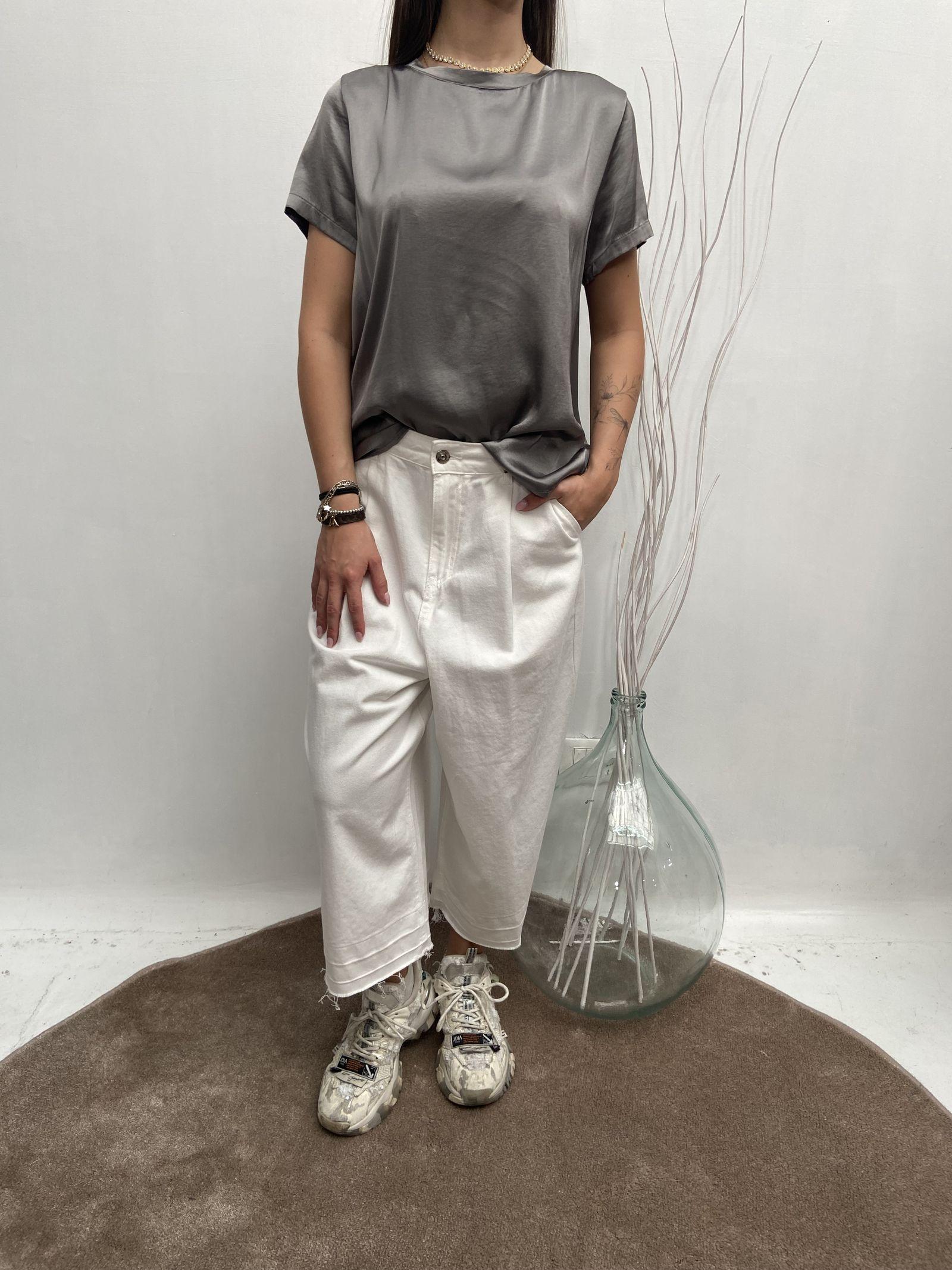 T- shirt girocollo satinata - Ofelia MS2003 GRIGIO OFELIA 