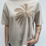 T-shirt con stampa TS301 BEIGE TOP-TEE 
