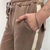 Pantalone con banda laterale 2558 CIOCCOLATO OFELIA 
