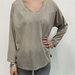 T-shirt scollo a V 2831 CREMA OFELIA 