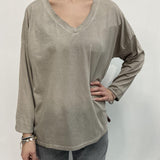 T-shirt scollo a V 2831 CREMA OFELIA 