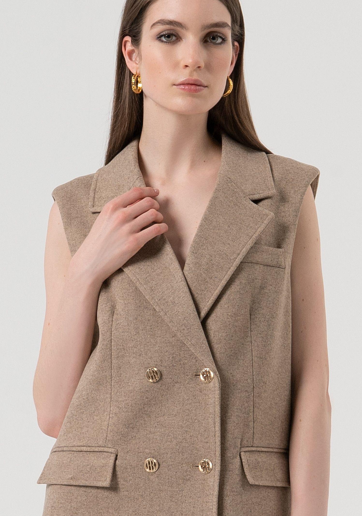 Gilet lungo doppio petto FR25WJ5015W80501 L46 FRACOMINA 