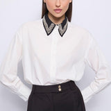 Camicia in popeline con strass 521FD45012 521045-01 GAUDI' 