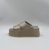 Sandalo zeppa satin