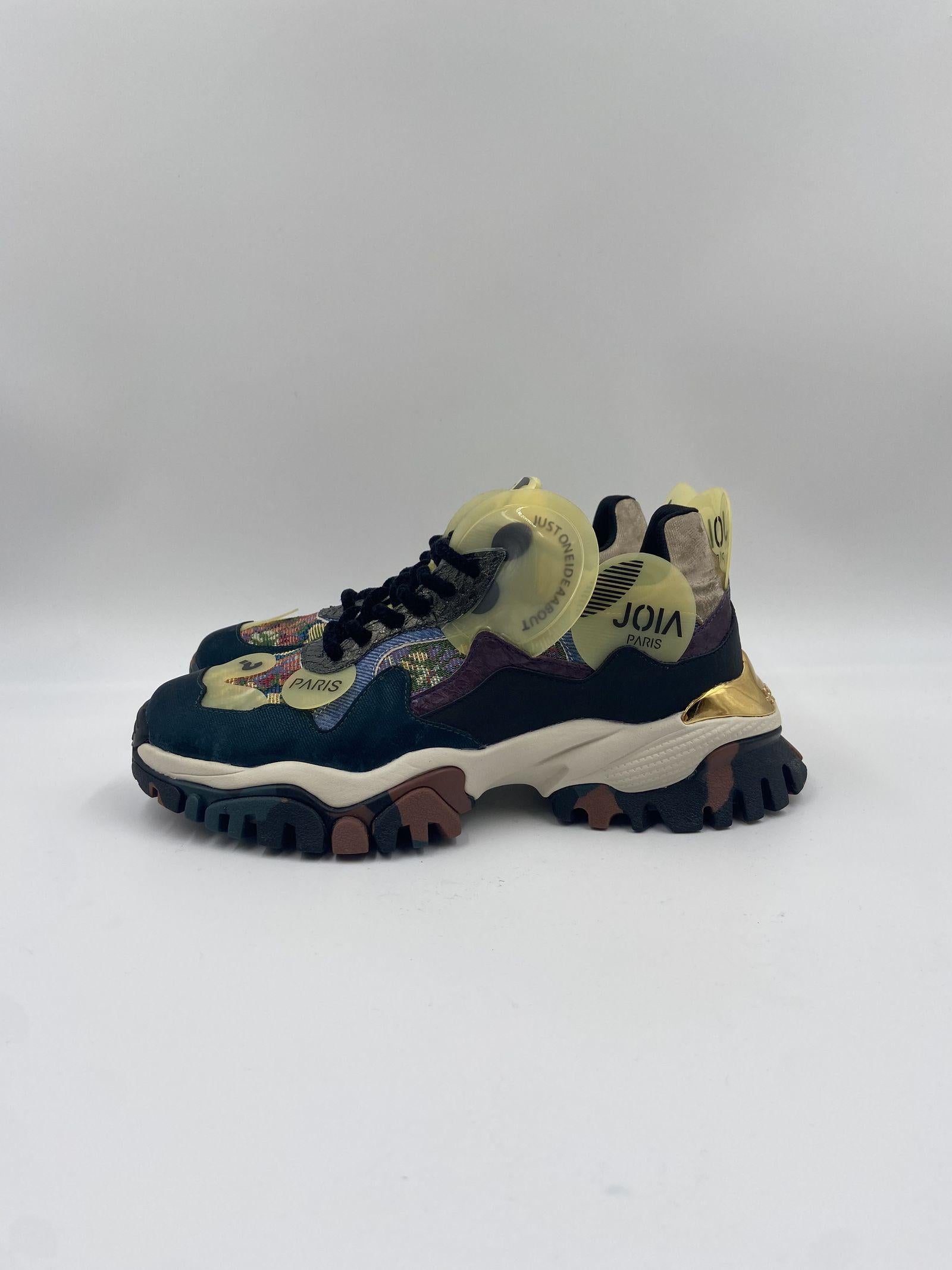 Sneakers verde blu e gialle 033-8004 VERDE JOIAPARIS 