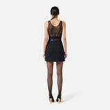 Body in tulle con dettagli in vinile BO00256E2 110 ELISABETTA FRANCHI 