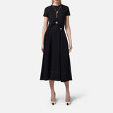 Maglia in jersey con collana a fiocco - Elisabetta Franchi MA00651E2 110 ELISABETTA FRANCHI 