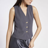Gilet in crepe satin