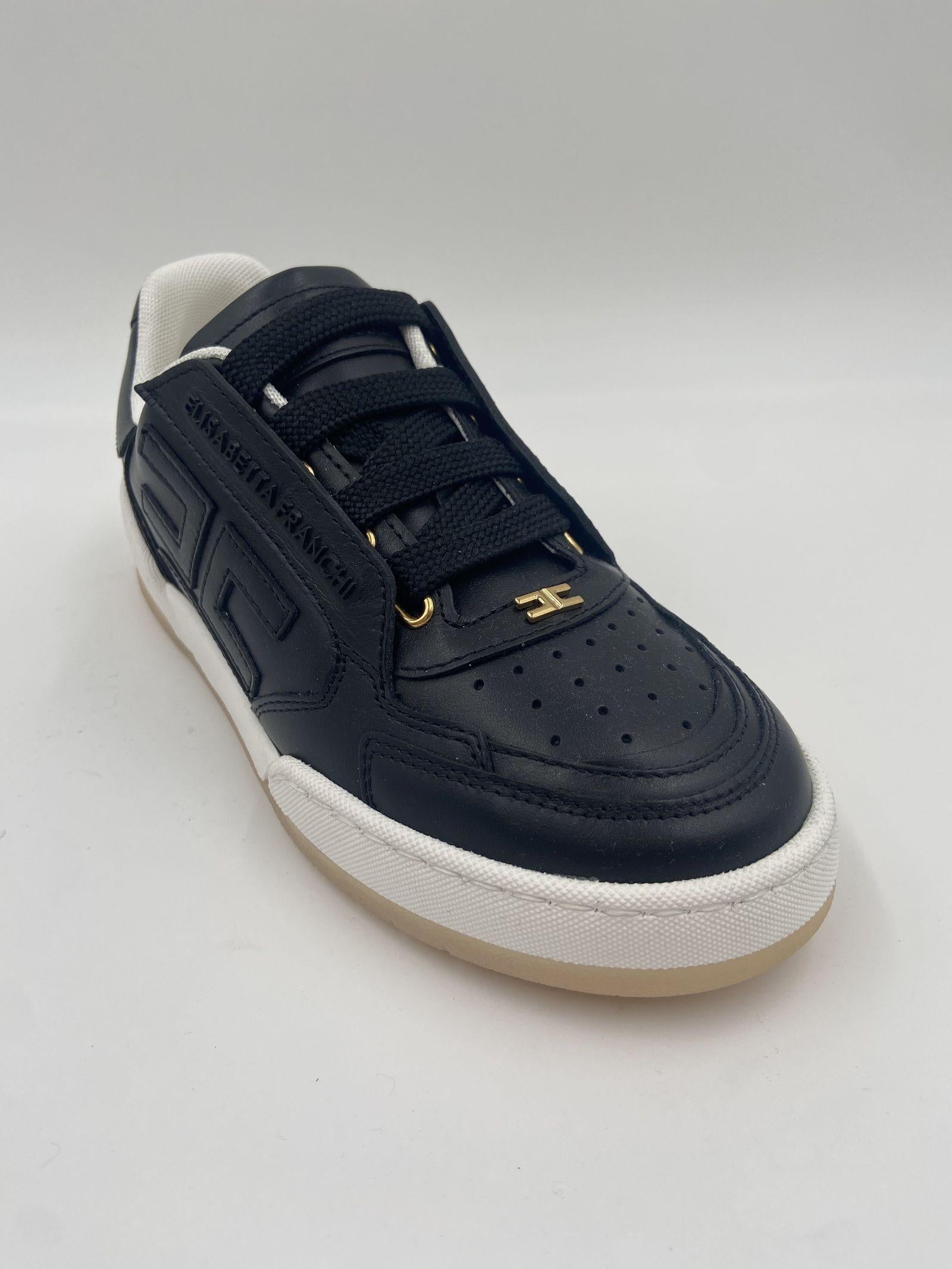 Sneakers in pelle con logo - Elisabetta Franchi SA48G51E2 110 ELISABETTA FRANCHI 