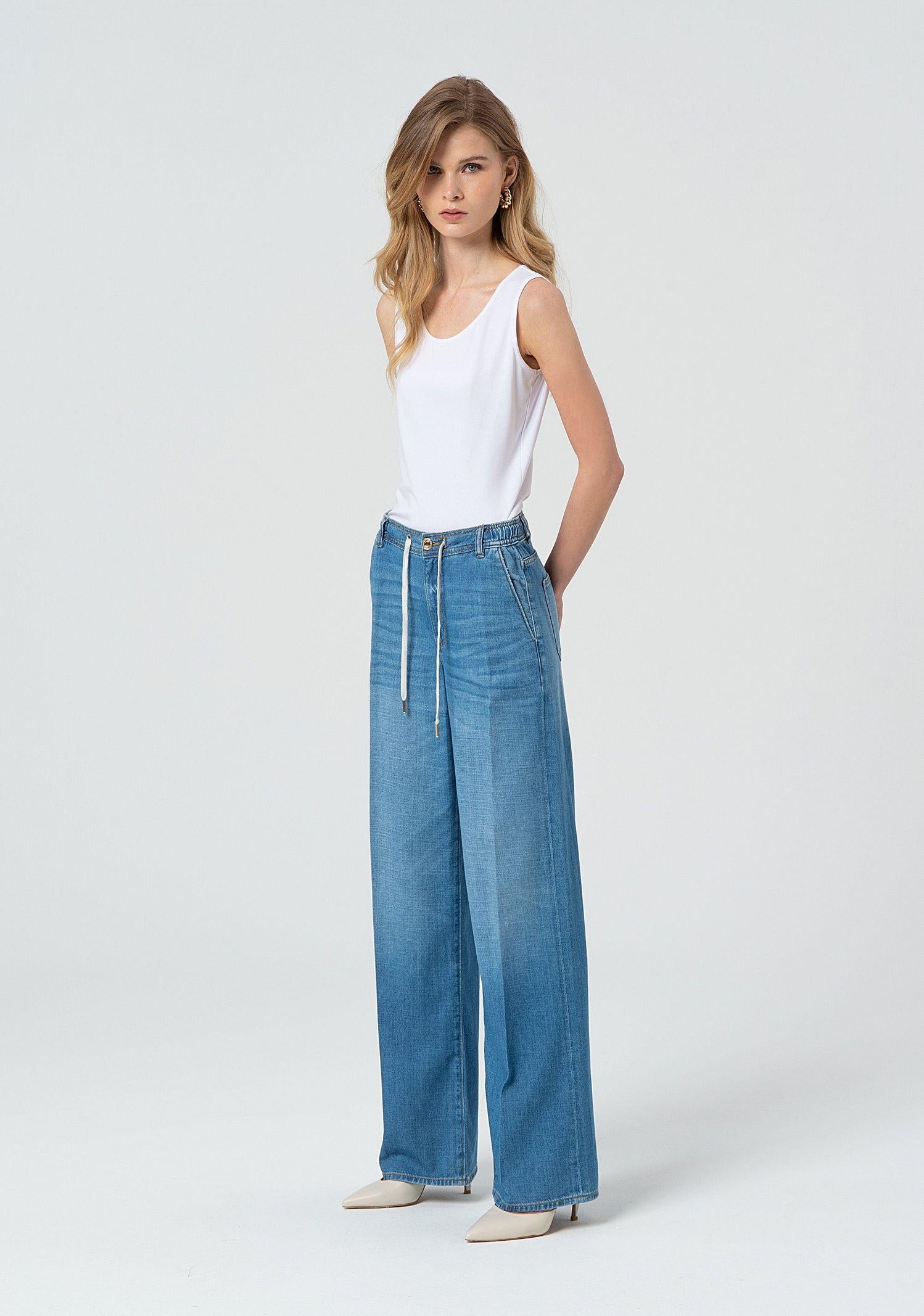 Jeans a palazzo con coulisse FP25SV2005D46202 258 FRACOMINA 