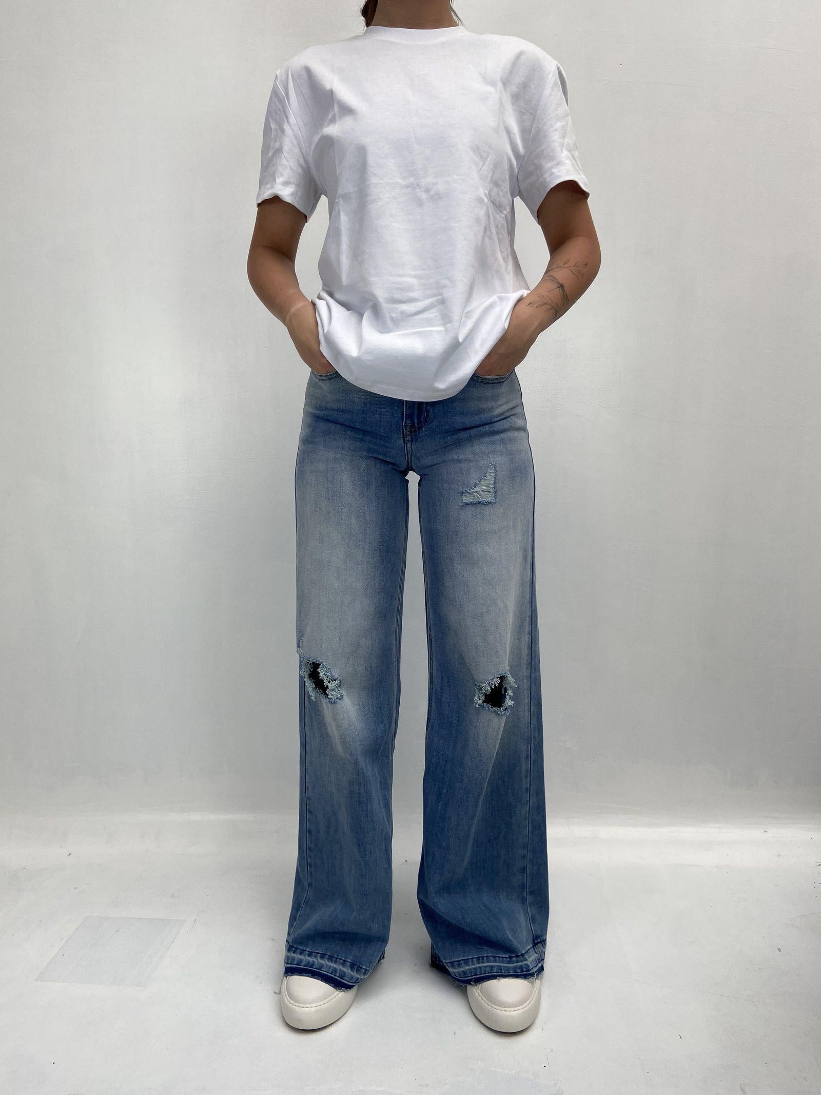 T- shirt girocollo L8869 BIANCO OFELIA 