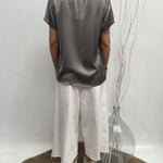 T- shirt girocollo satinata - Ofelia MS2003 GRIGIO OFELIA 