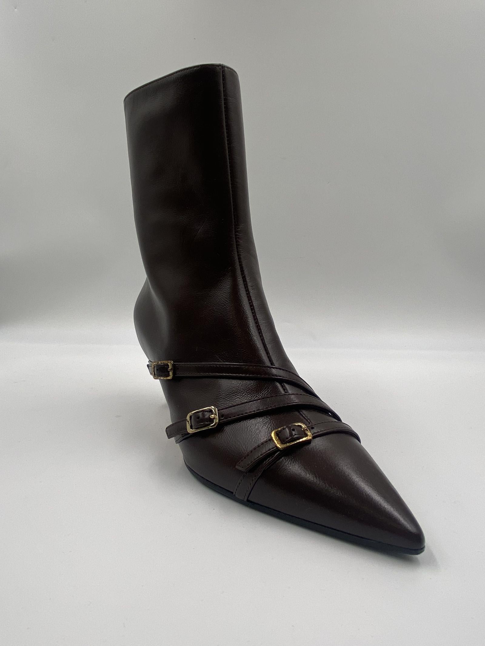 Stivaletto  moro con cinturini 9559 MORO SPAZIO MODA 