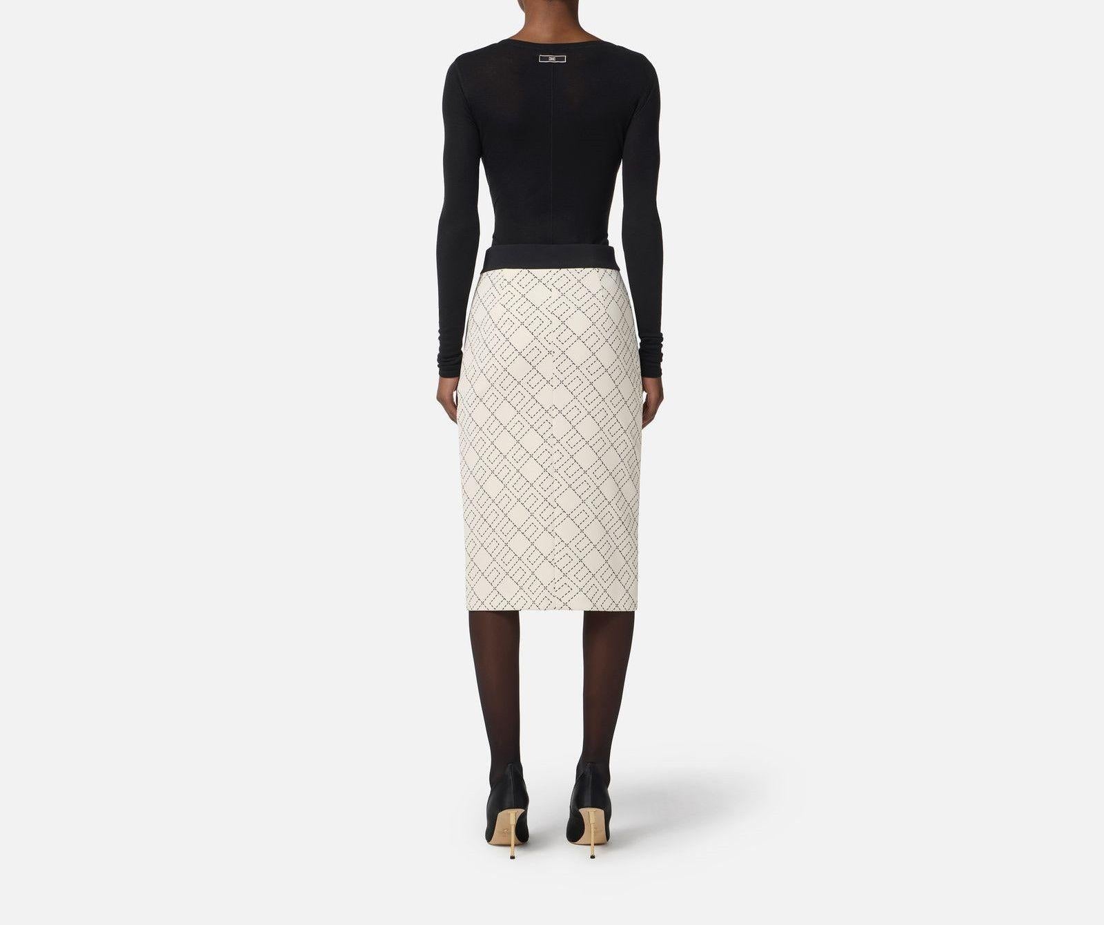 Gonna bicolor in doppio crepe - Elisabetta Franchi GOS0156E2 EF1 ELISABETTA FRANCHI 