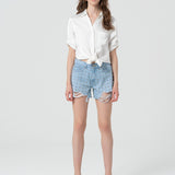 Shorts in denim con pietre