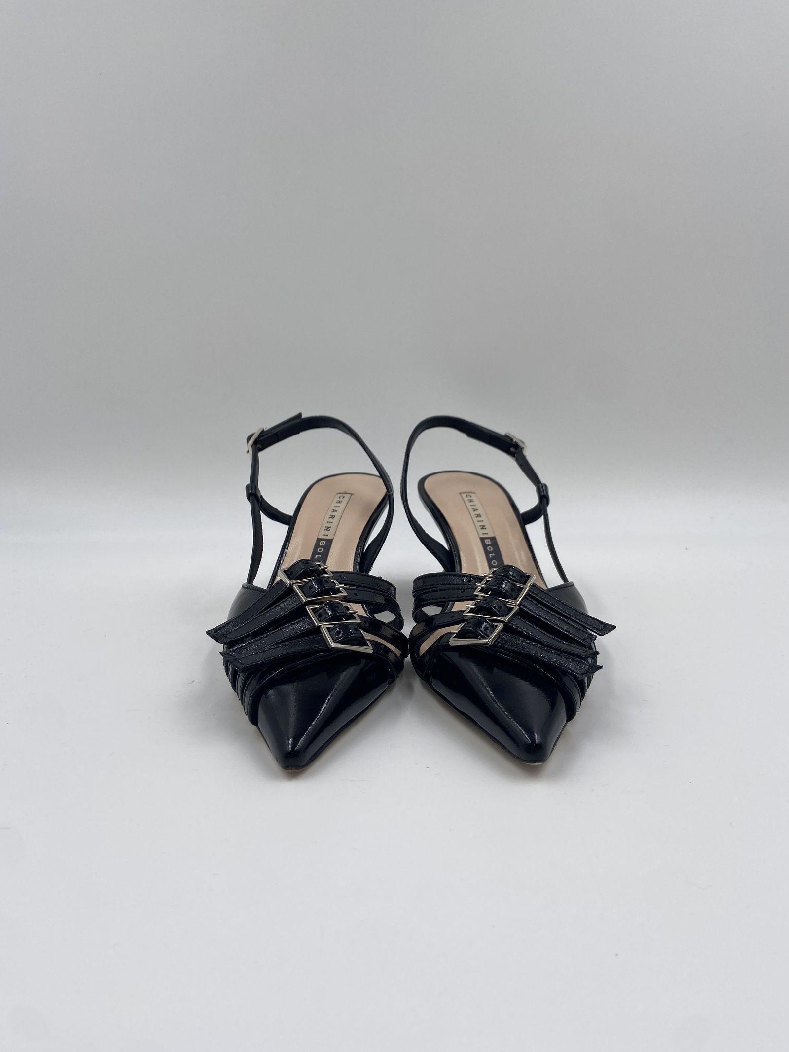 Slingback fibbie nere - Chiarini 600 NERO CHIARINI 