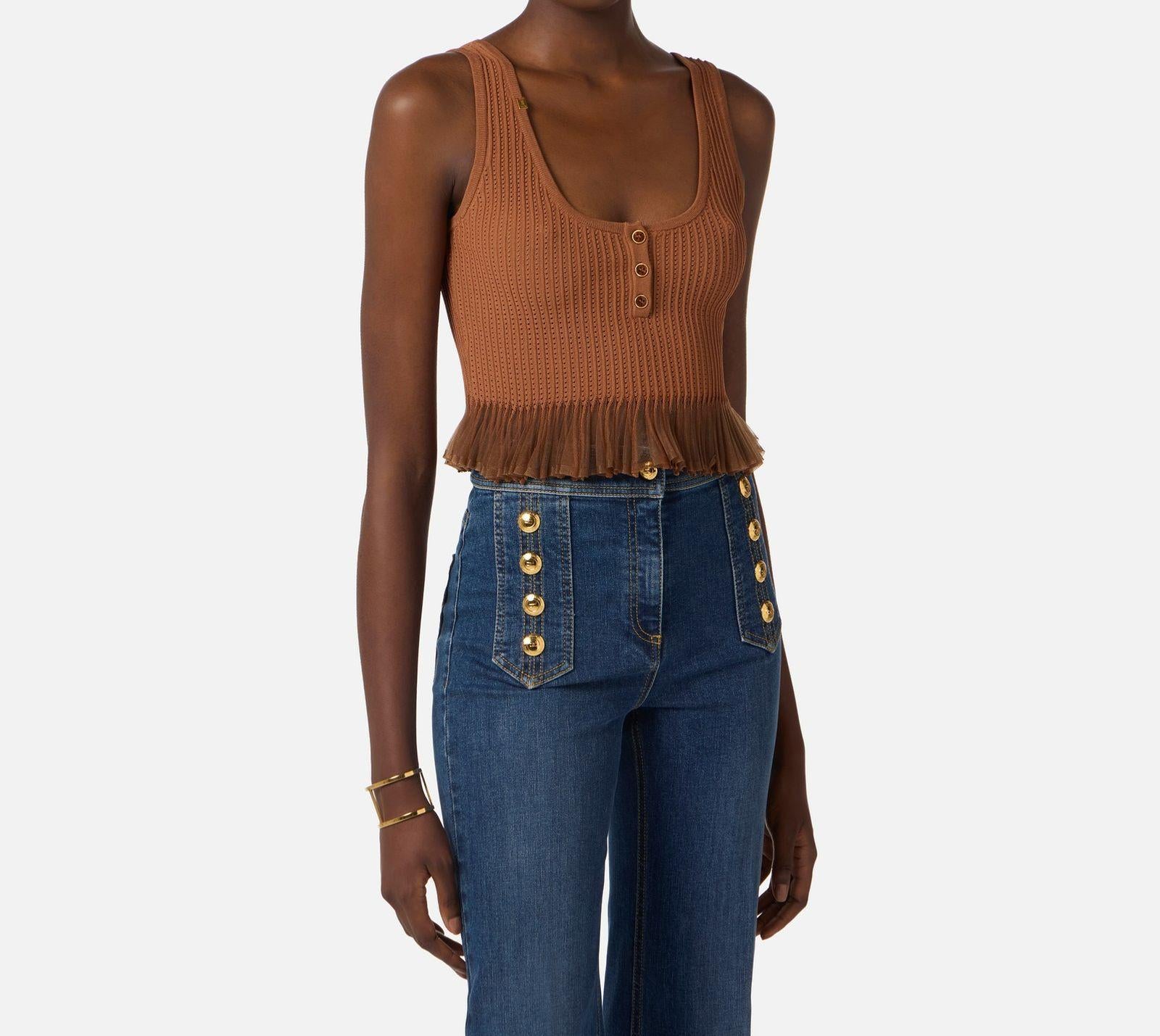 Top in maglia à jour - Elisabetta Franchi TK74B61E2 600 ELISABETTA FRANCHI 
