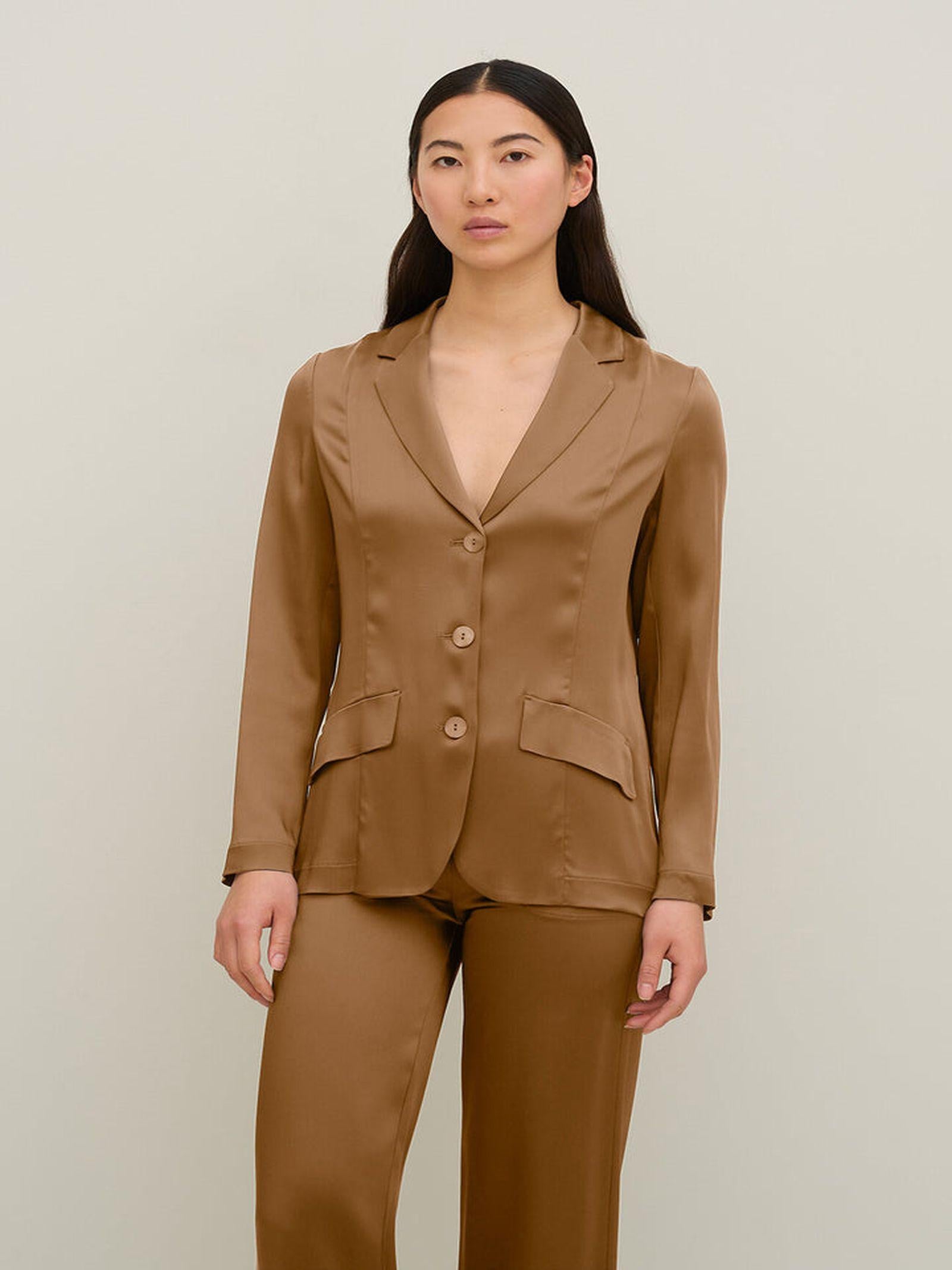 Giacca monopetto in satin IROM12 D1 23 CARLA G. 
