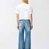 T-shirt con stampa e applicazioni 105704A2UG Z05 PINKO 