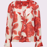Camicia in fantasia con rouches