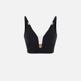 Top in doppio crèpe con placchetta logo TO00246E2 110 ELISABETTA FRANCHI 
