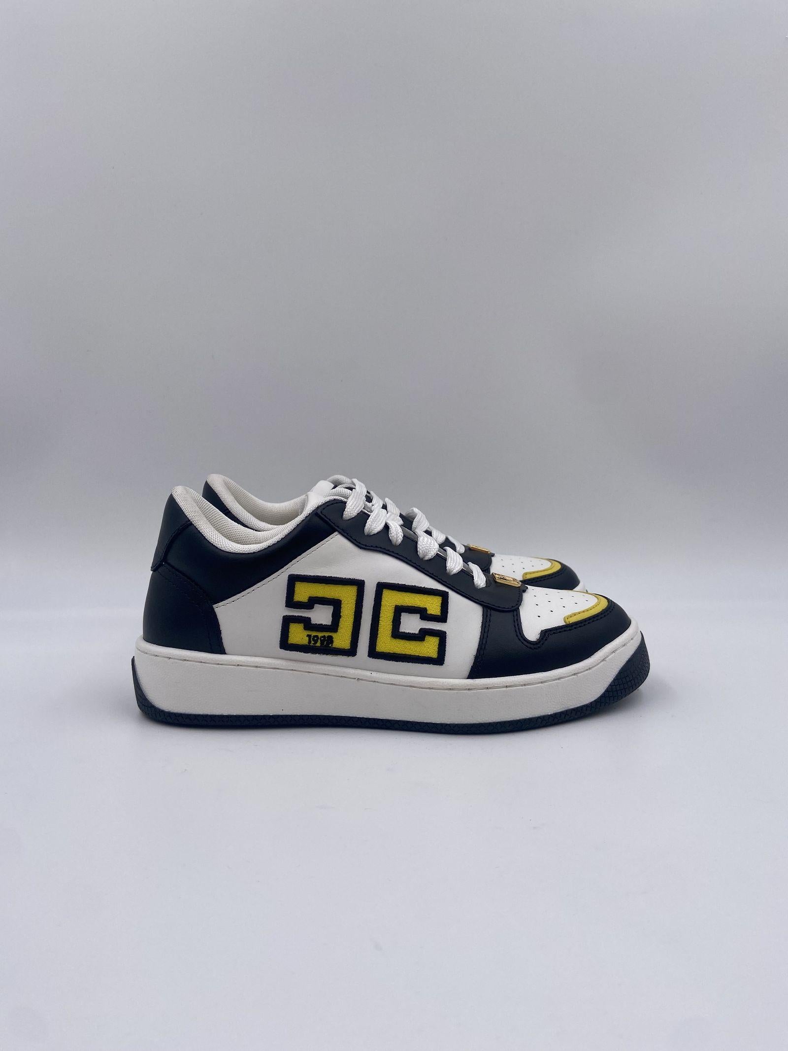 Sneakers in pelle logo bicolor - Elisabetta Franchi SA40G46E2 314 ELISABETTA FRANCHI 
