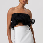 Top in georgette plissettata FQ26ST2010W412F9 053 FRACOMINA 