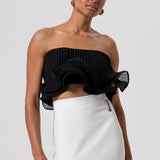 Top in georgette plissettata FQ26ST2010W412F9 053 FRACOMINA 