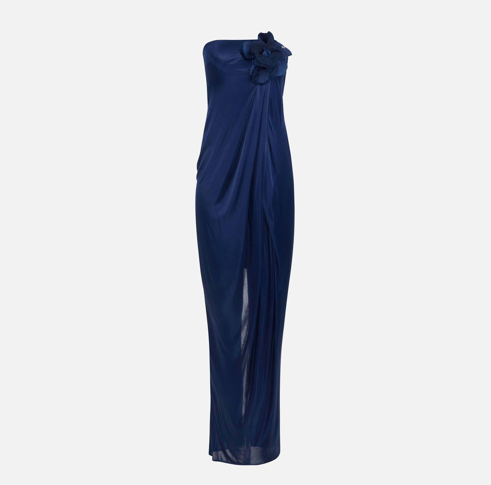 Abito Red Carpet con fiore ricamato - Elisabetta Franchi ABR3752E2 DC8 ELISABETTA FRANCHI 