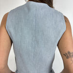 Gilet monopetto in lino - Eleh SS260309 BLU ELEH 