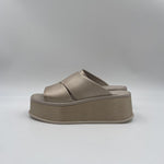 Sandalo zeppa satin SUNNY MAYA WASHED BEIGE PATRIZIA BONFANTI 
