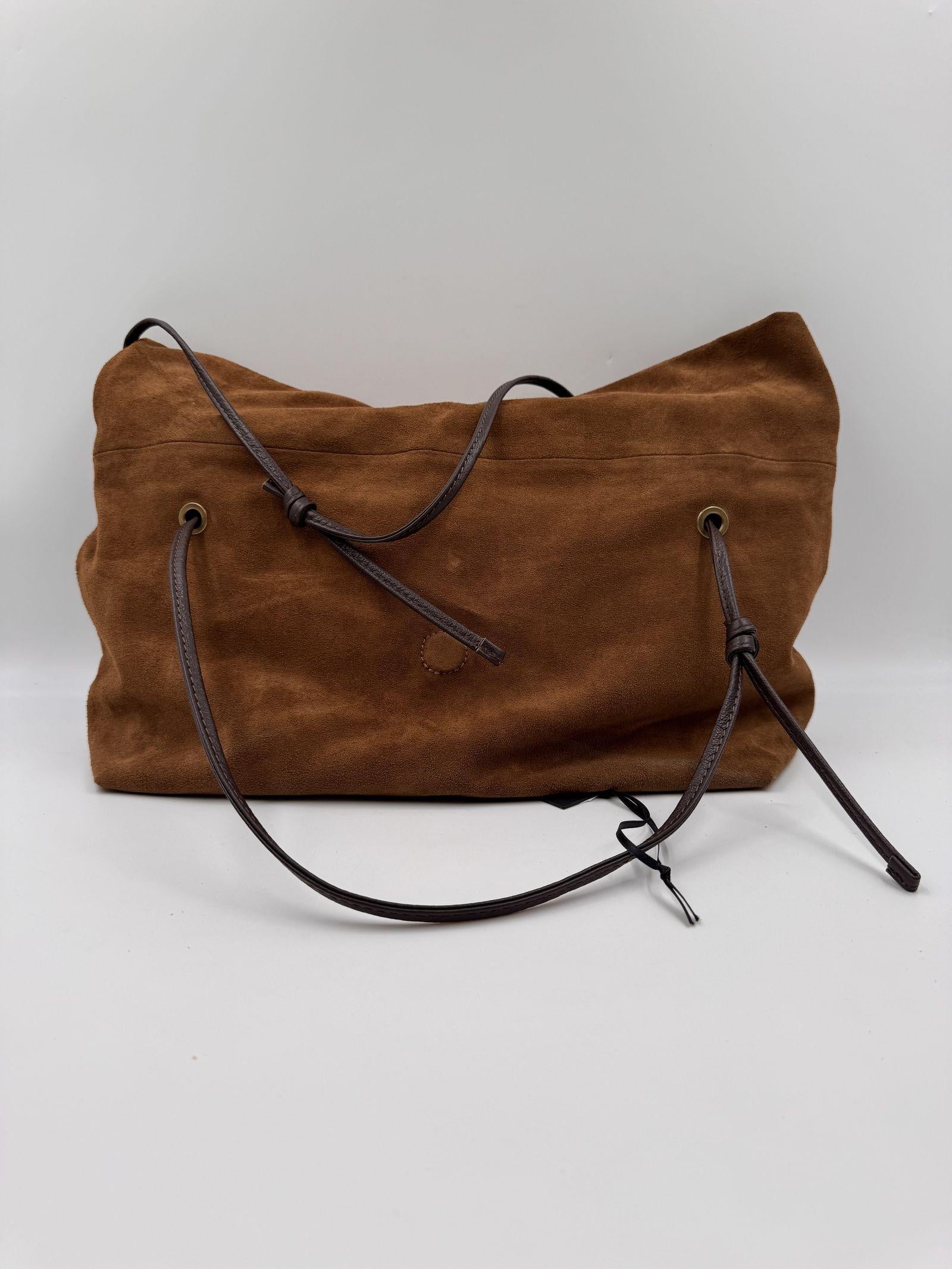 Borsa pieghevole in camoscio - Ofelia AZ208C CASTAGNA OFELIA 