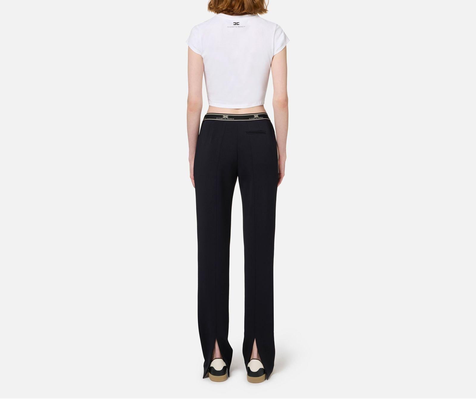 T- shirt cropped con zip MA00846E2 270 ELISABETTA FRANCHI 