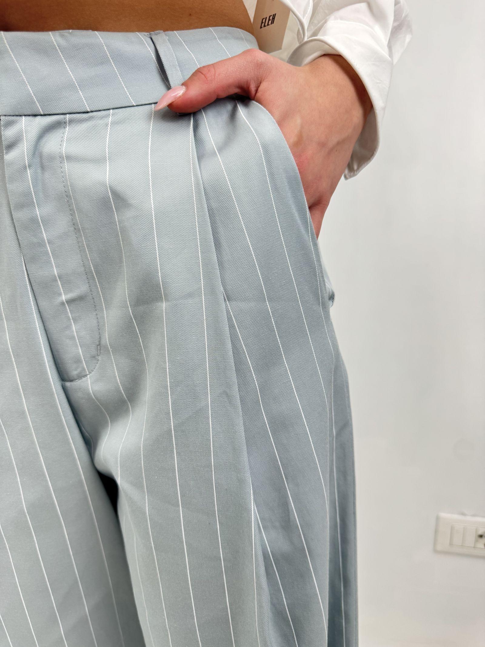 Pantalone con motivo a righe - Eleh SS260118 CELESTE ELEH 