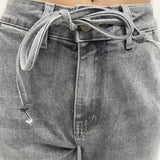 Jeans mom fit con coulisse LAF264 GRIGIO OFELIA 